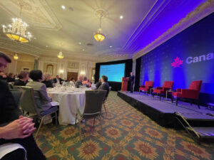 Minister Champagne event — networking moment