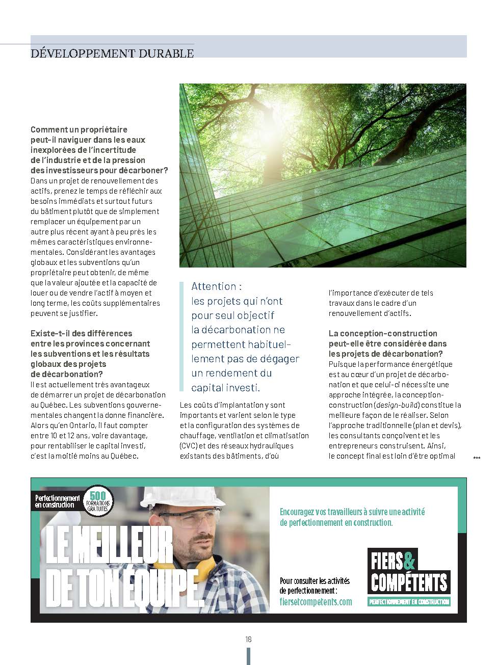 Industries immobilières et bâtiment — extrait d'article